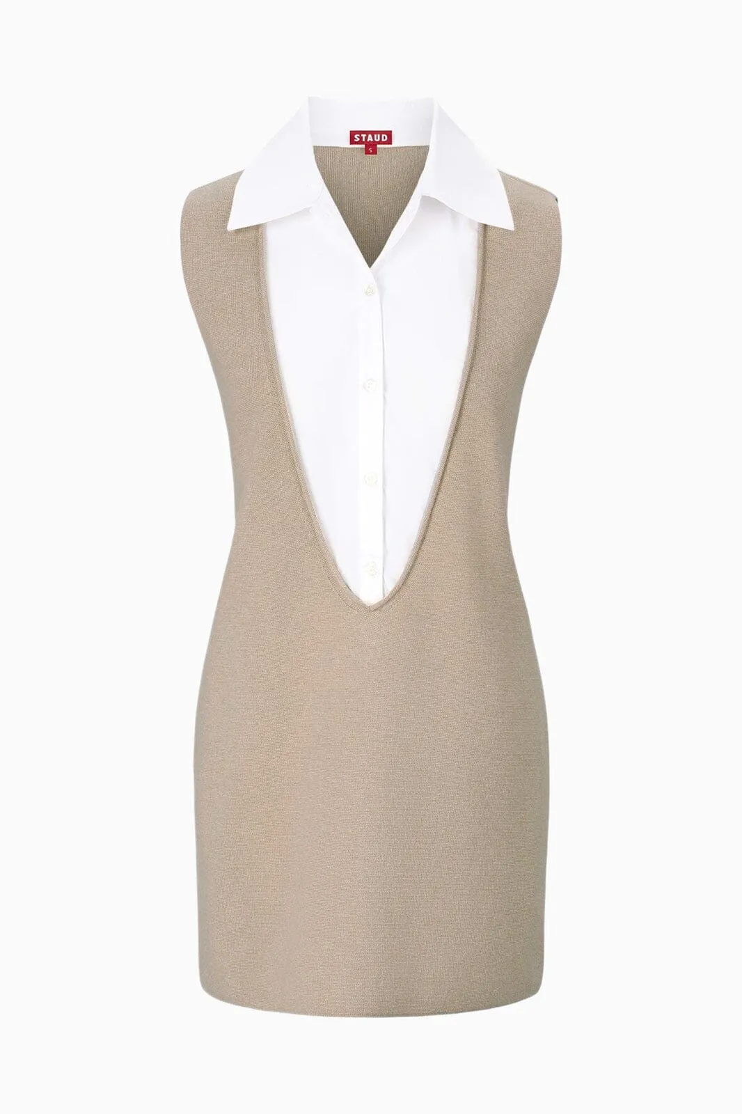 LESLIE MINI DRESS | SAND WHITE feminine charm
