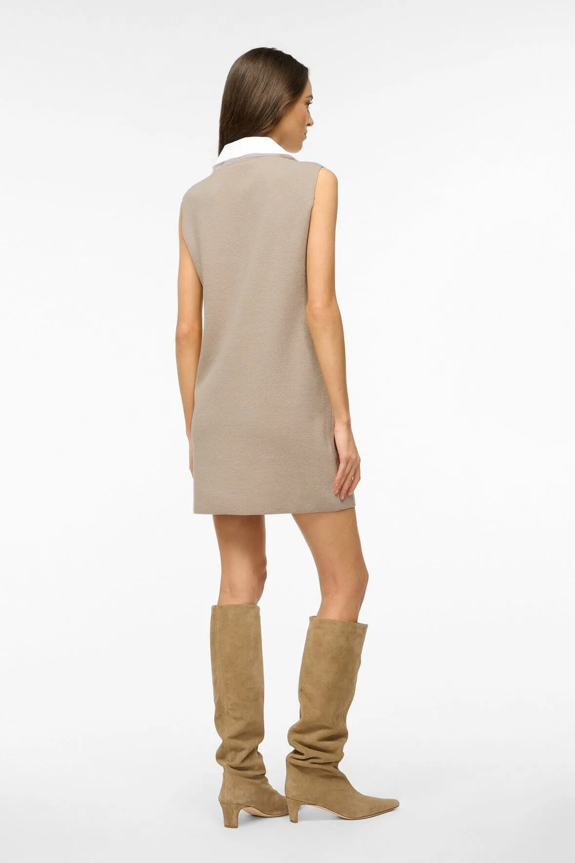 LESLIE MINI DRESS | SAND WHITE flirty mood