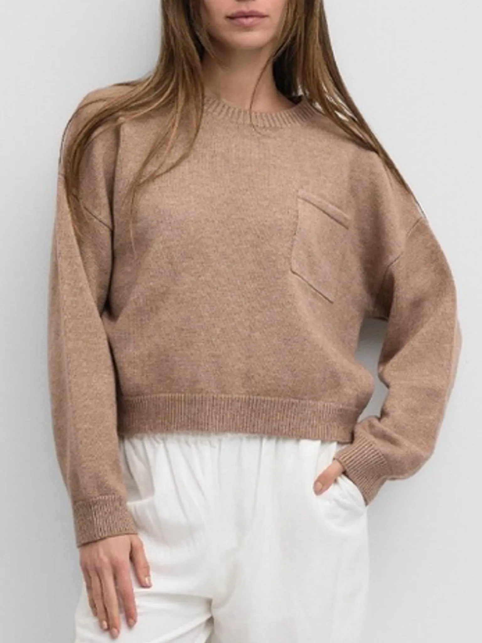 Lexi Pocket Sweater Mocha Modern Layer