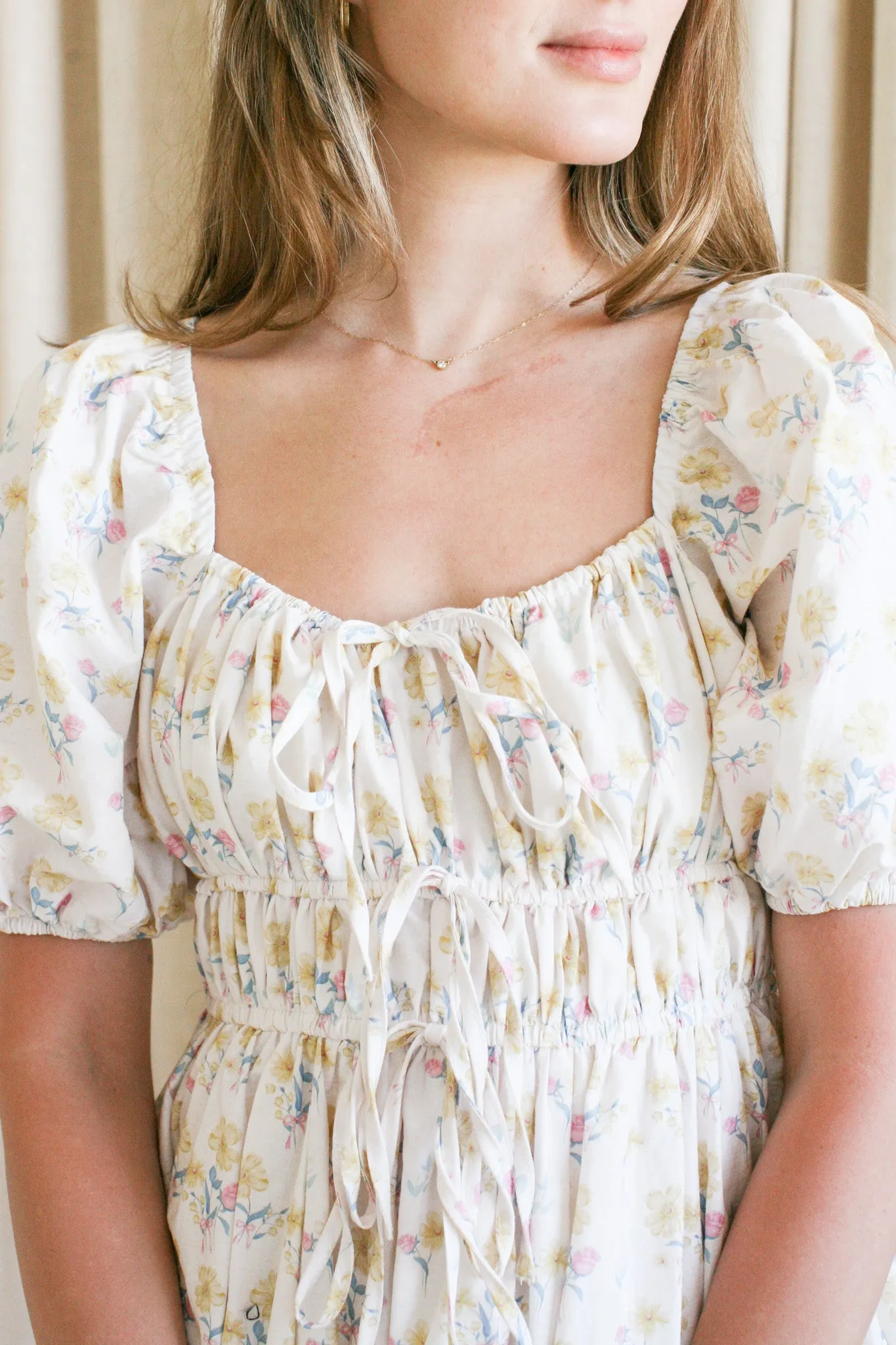 Libby Floral Midi Dress elegant vibe