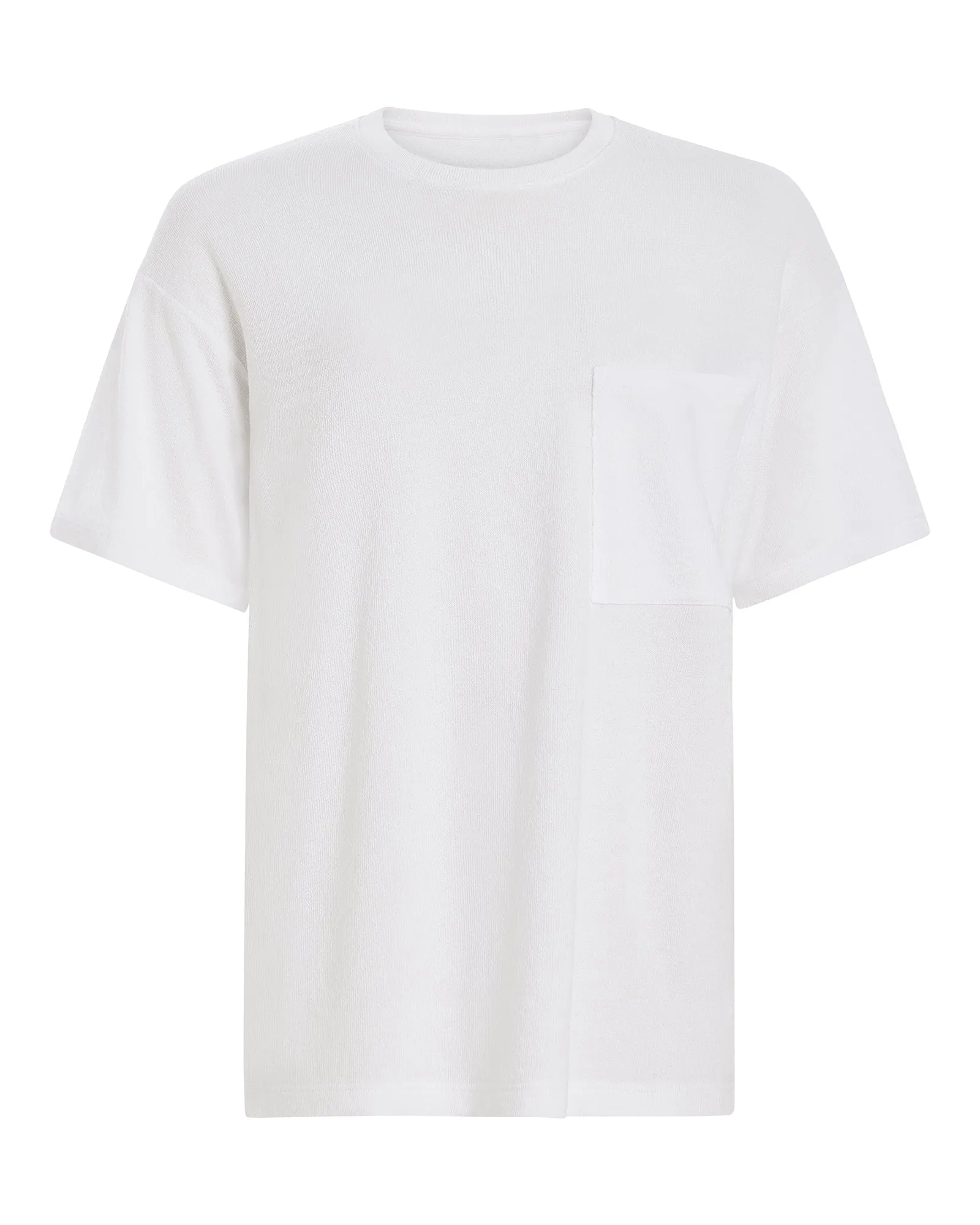 Loop Front Jersey Oversized Pocket Tee - White loose fit