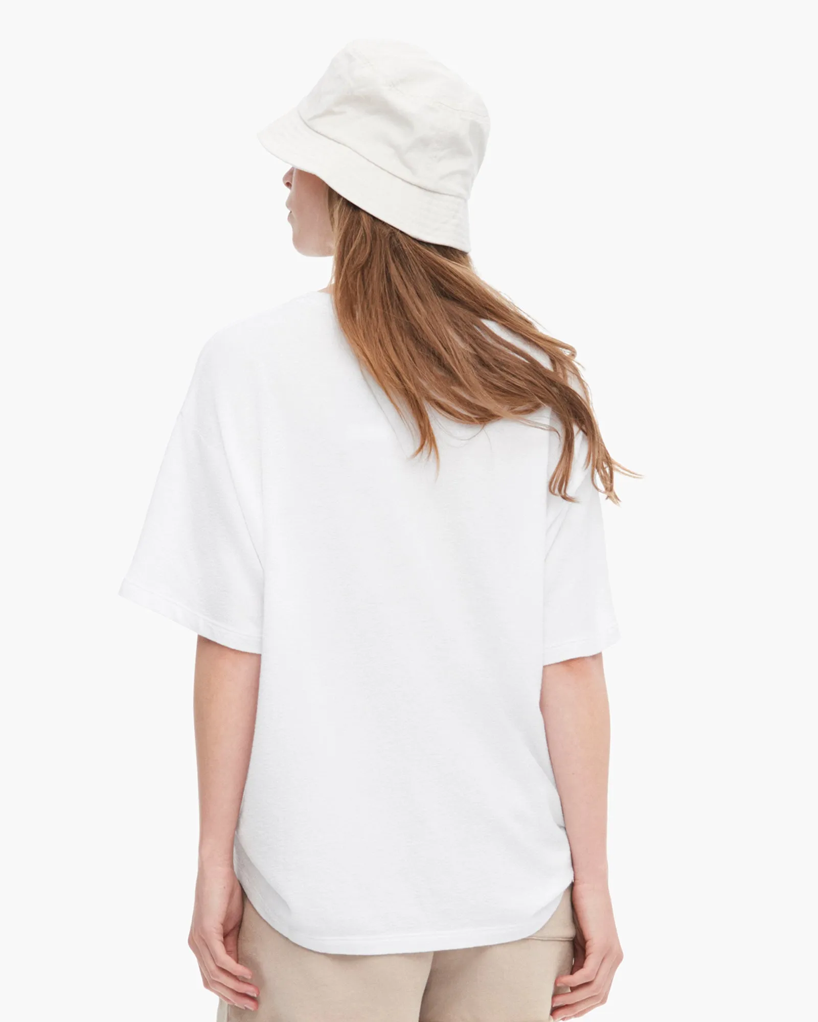 Loop Front Jersey Oversized Pocket Tee - White layer ready