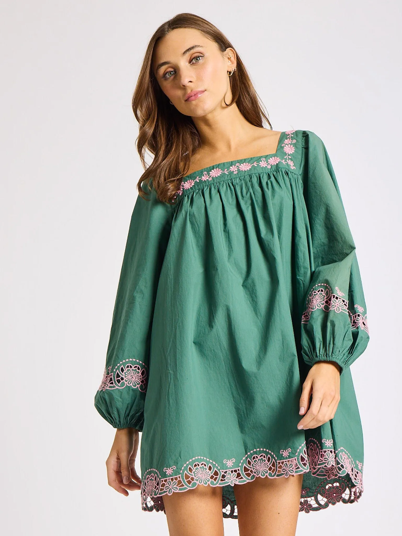 Lovina Dress in Palm Eyelet lounge set