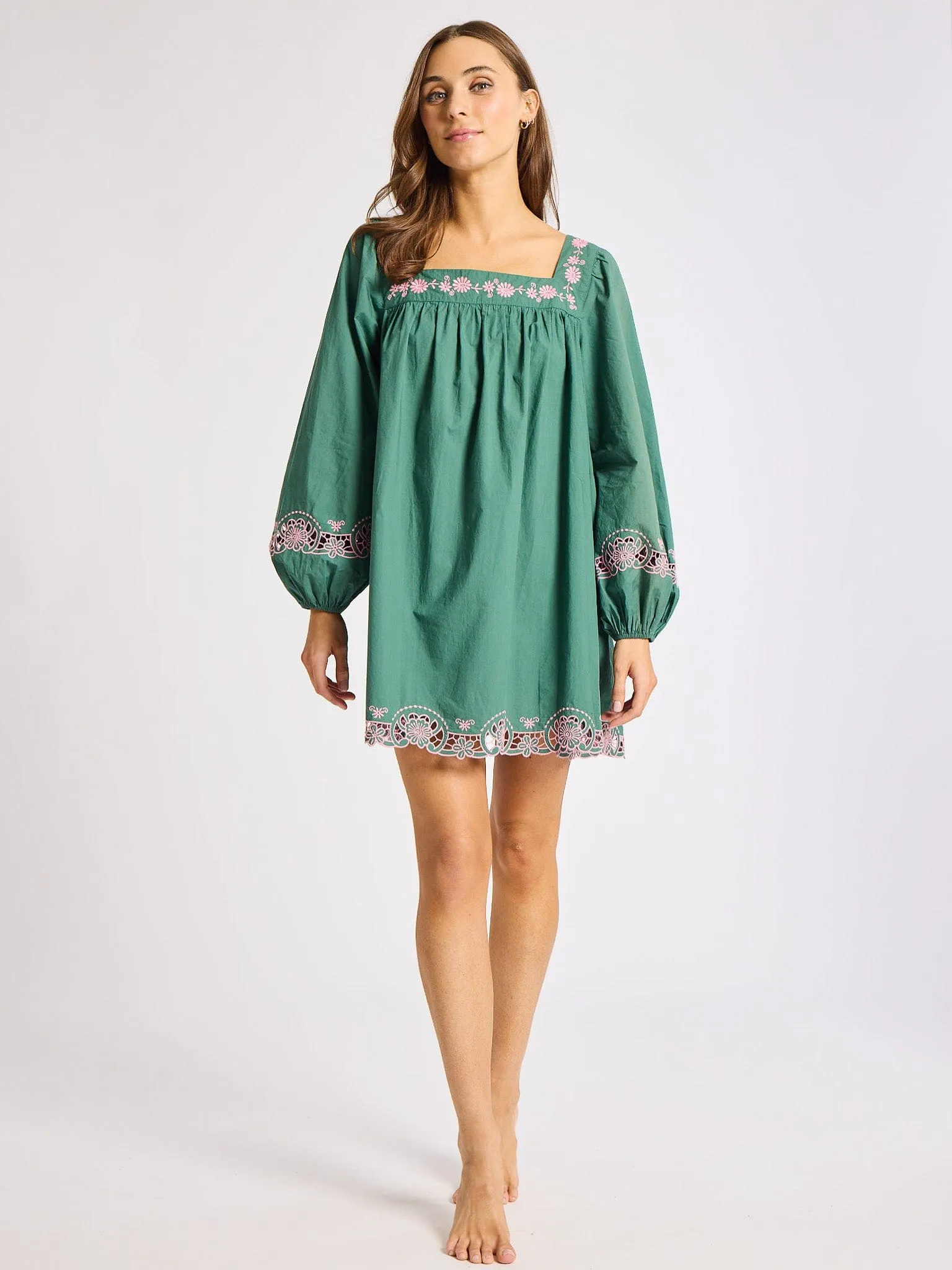 Lovina Dress in Palm Eyelet birthday look
