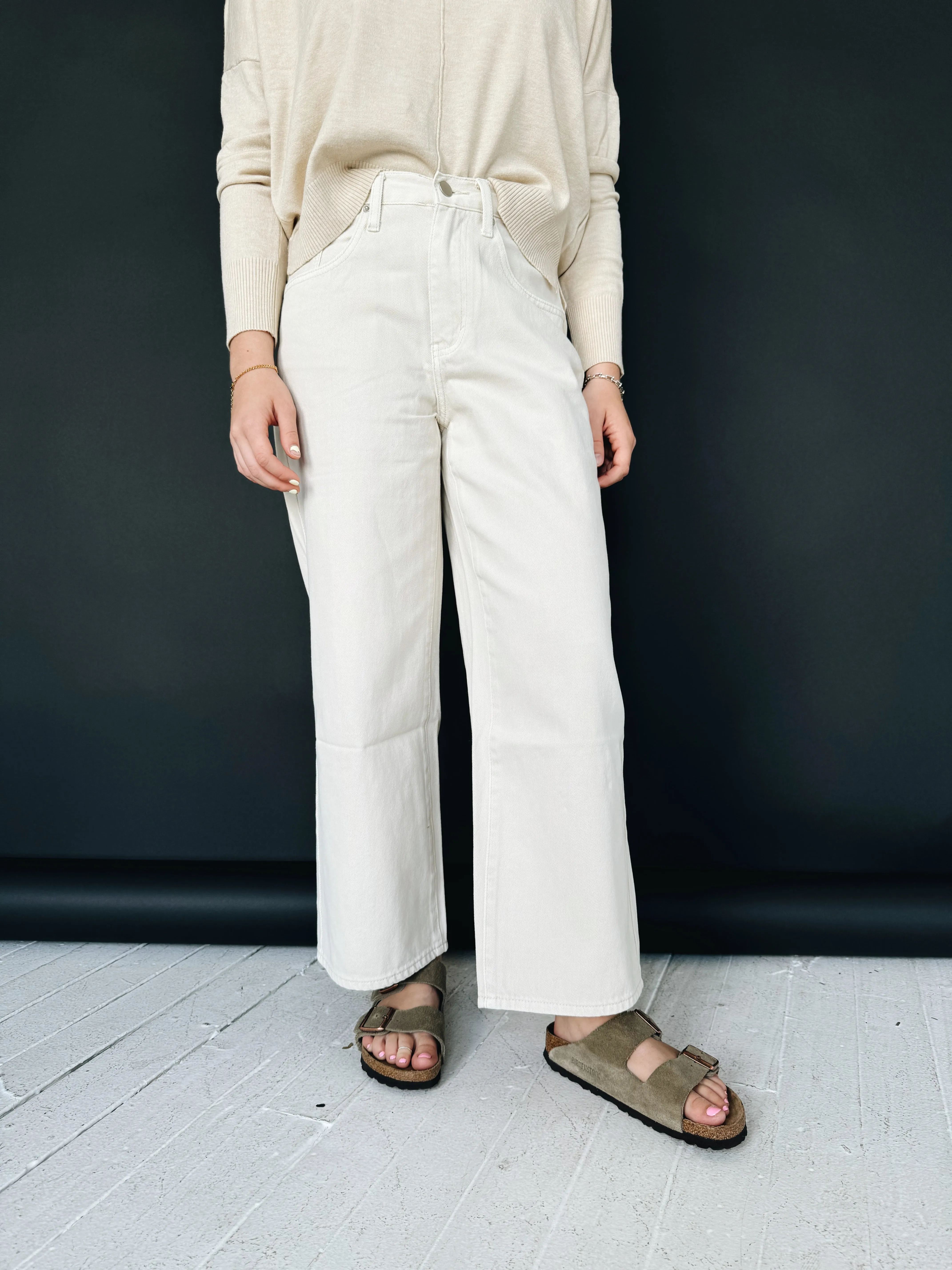 Lucca Ivory Cropped Jeans casual versatile