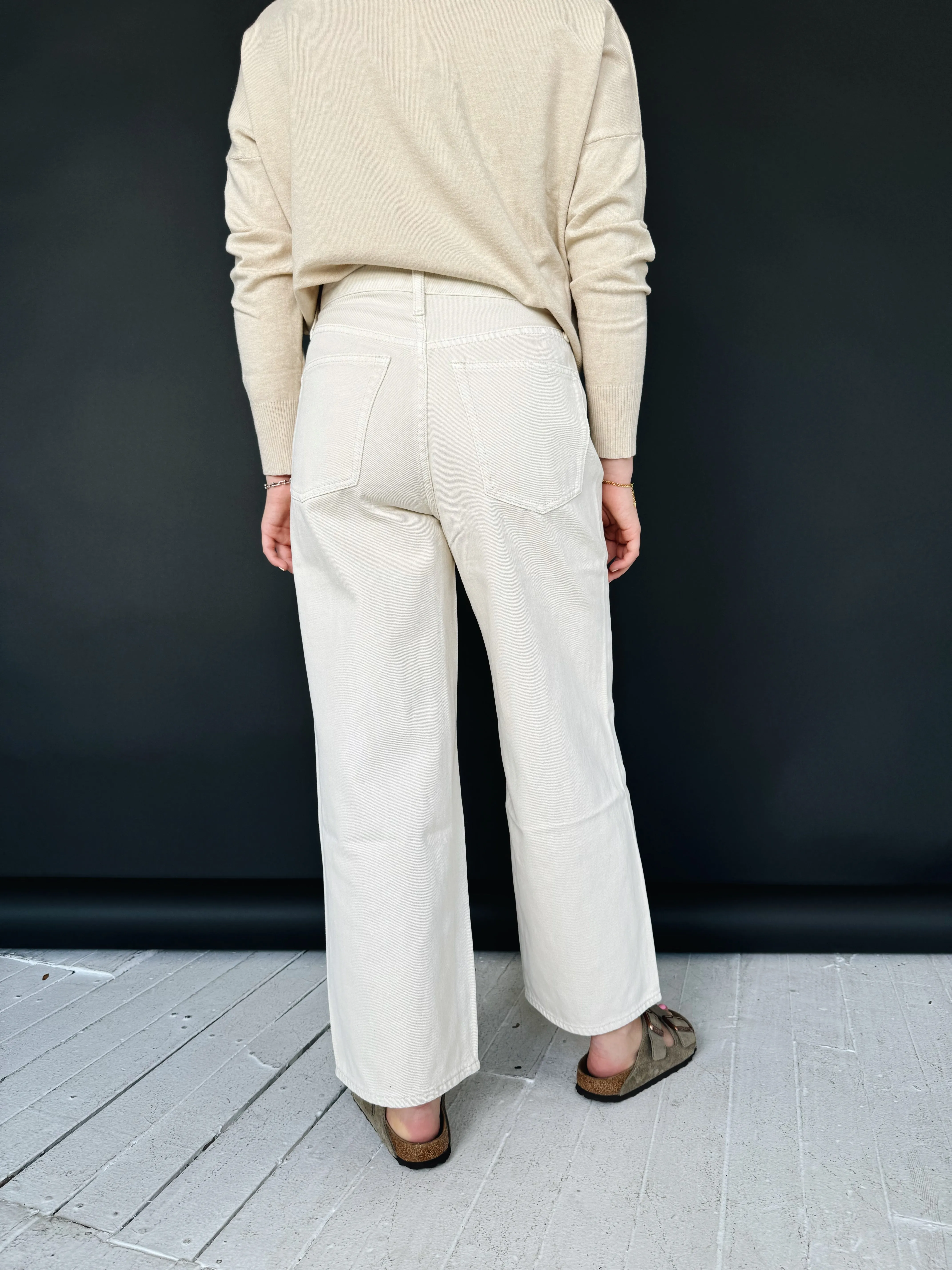 Lucca Ivory Cropped Jeans casual sport