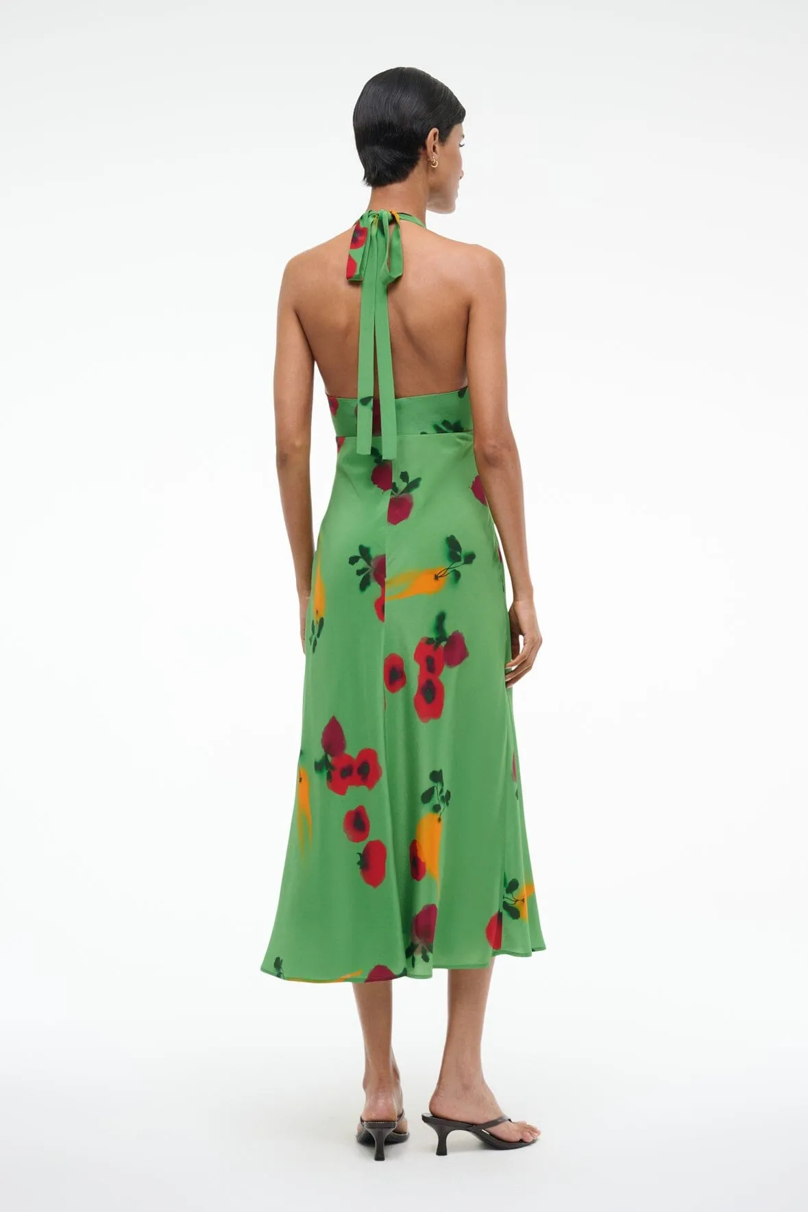 LUCCA SILK DRESS | FARMERS MARKET LEAF cool edge