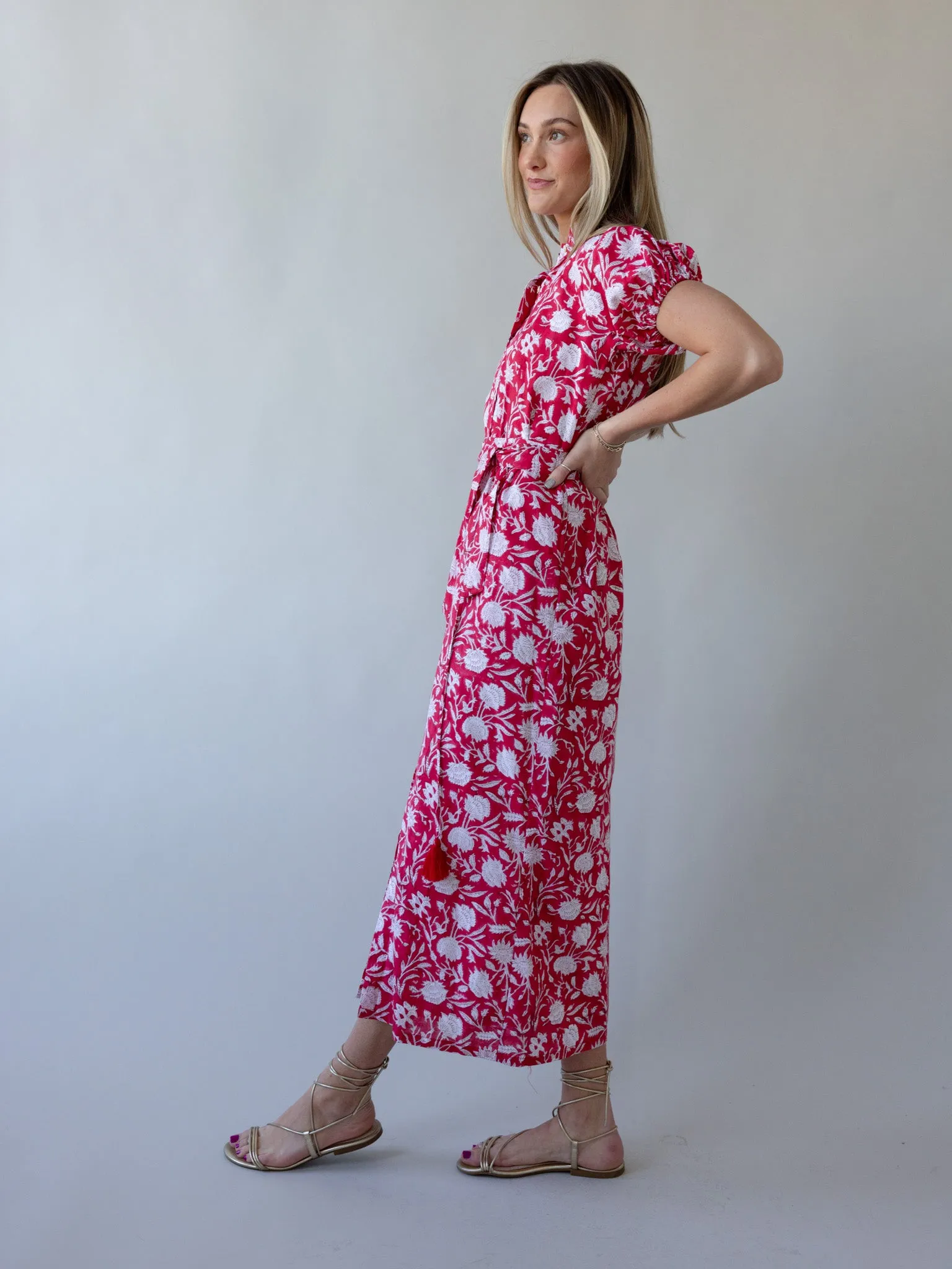Maison De Frederic Red Maxi Dress relaxed glam