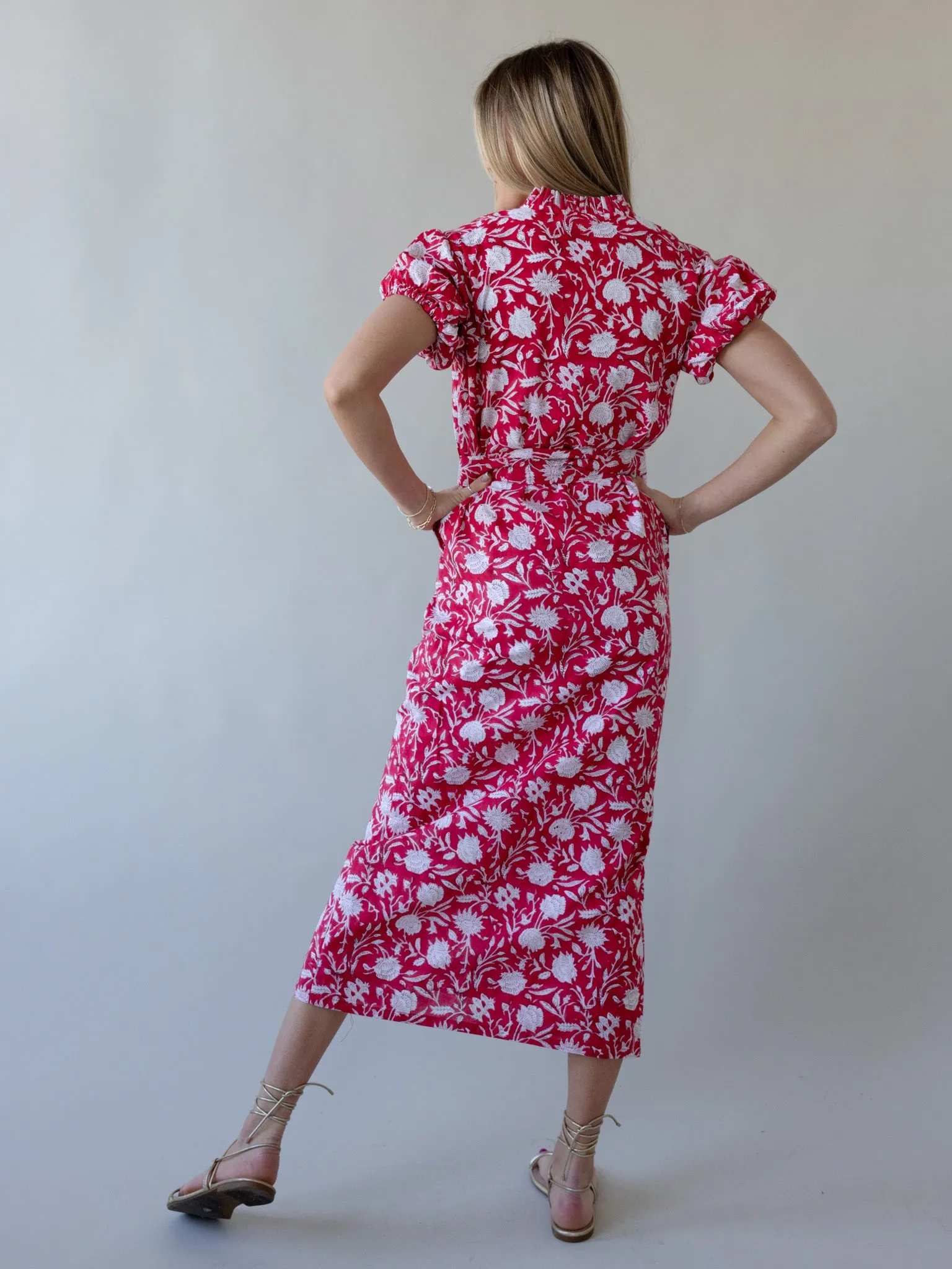 Maison De Frederic Red Maxi Dress downtown chic