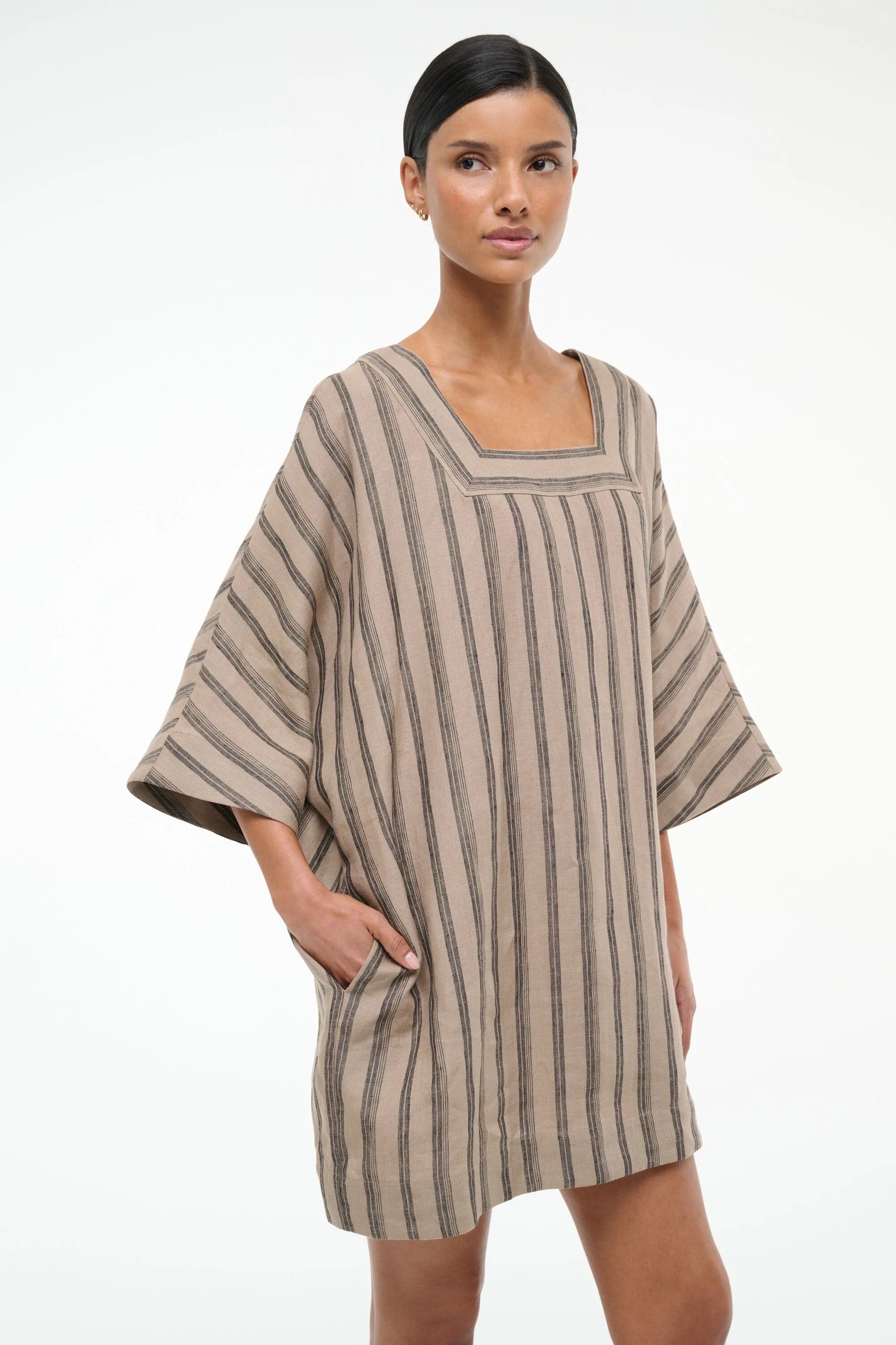 MANUELA LINEN DRESS | SAHARA STRIPE trend fit