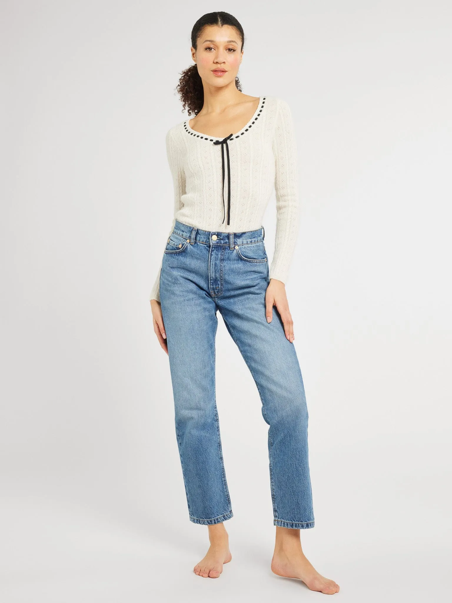 Margaret Pullover in Ivory All Weather