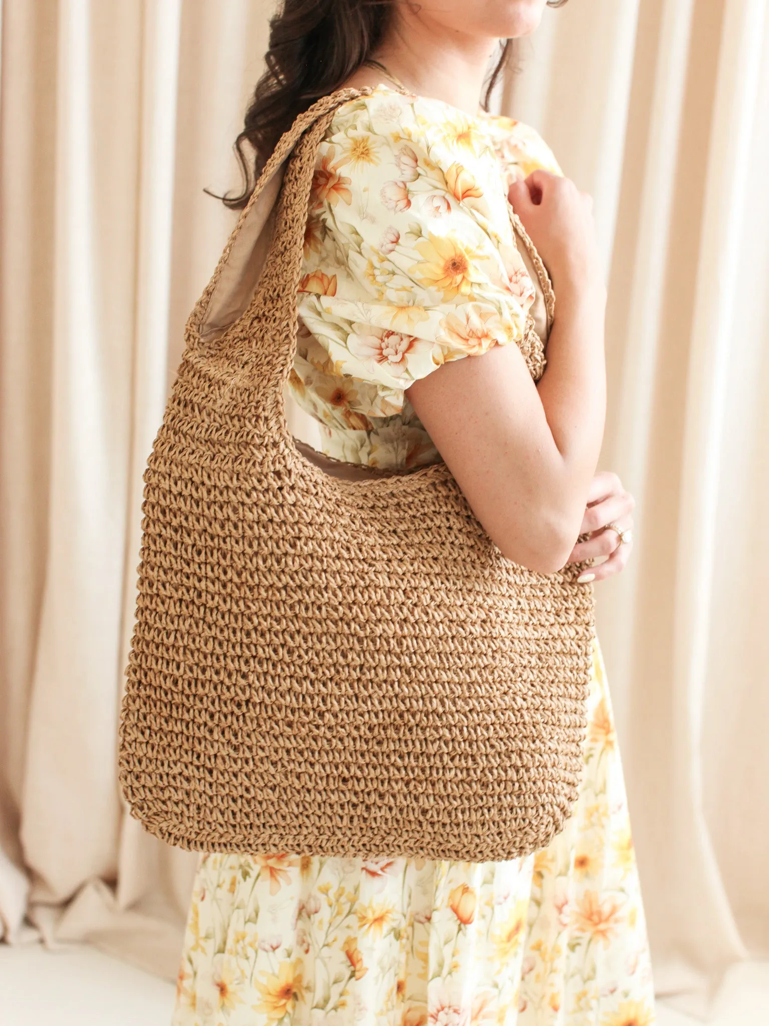 Margot Woven Tote - Brown style win