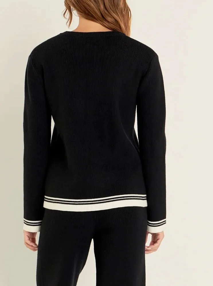 Maria Contrast Sweater Warm Texture