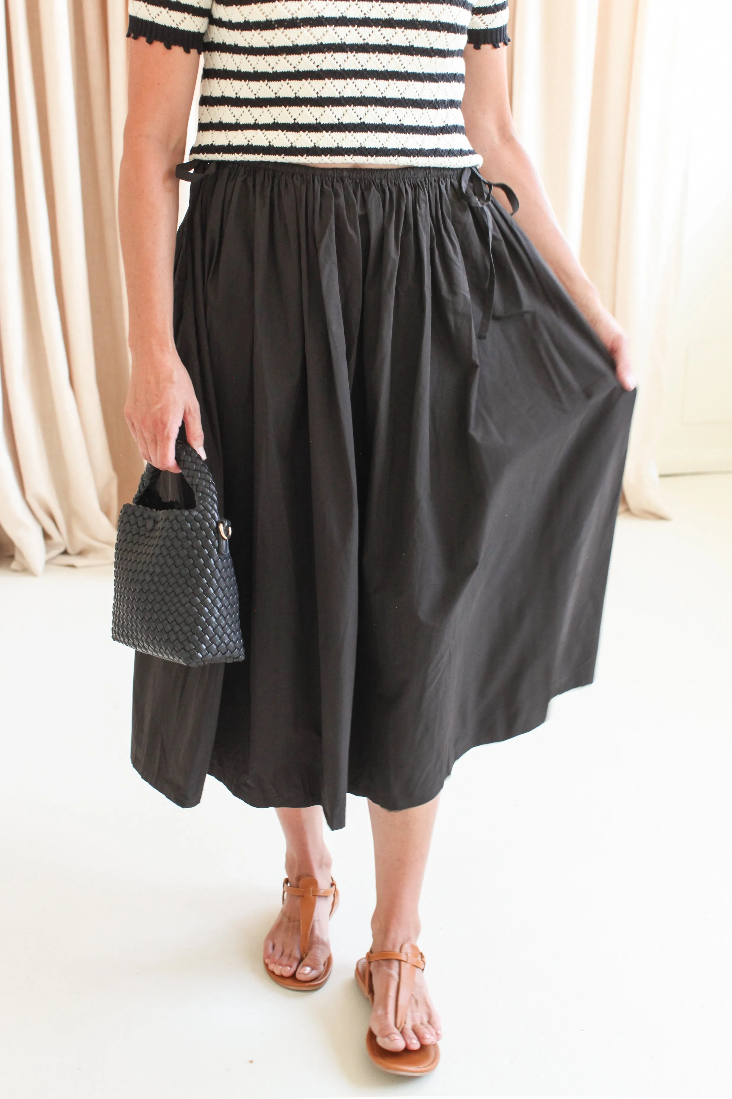 Marielle Poplin Midi Skirt warm company