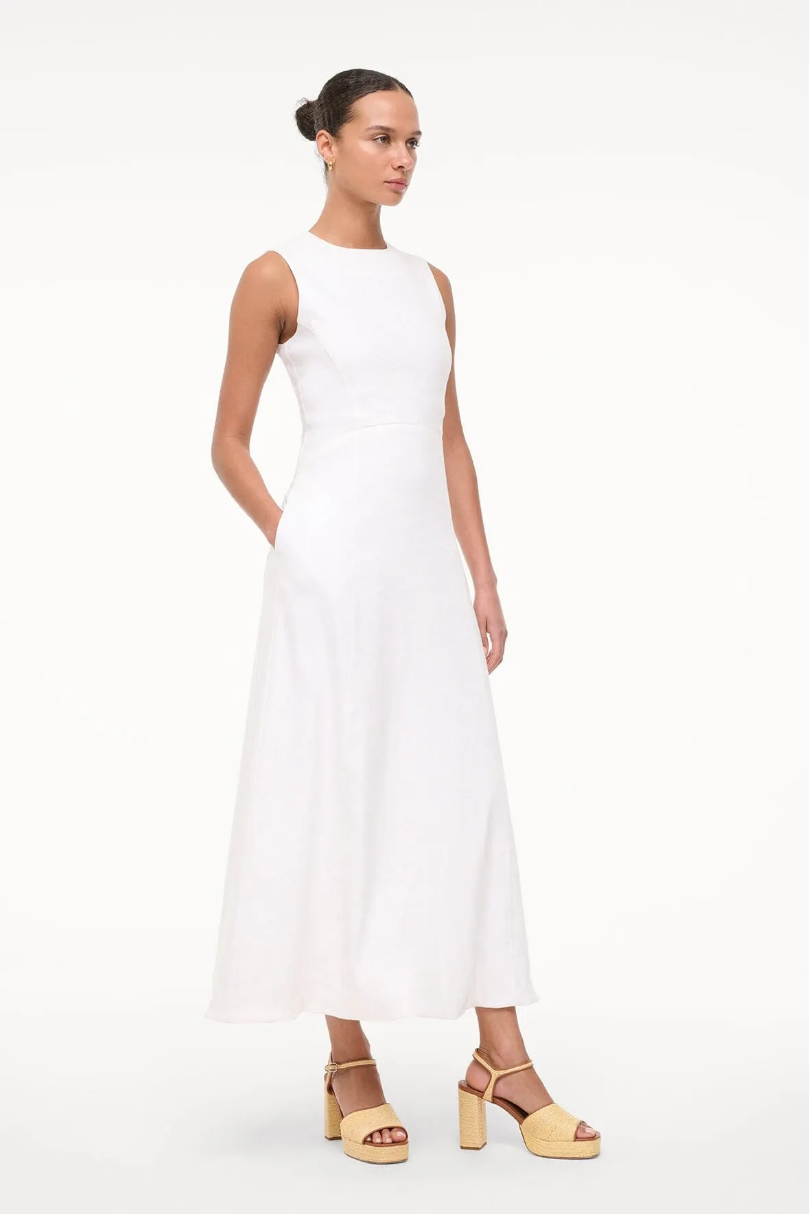 MARTINE LINEN DRESS | WHITE dress up