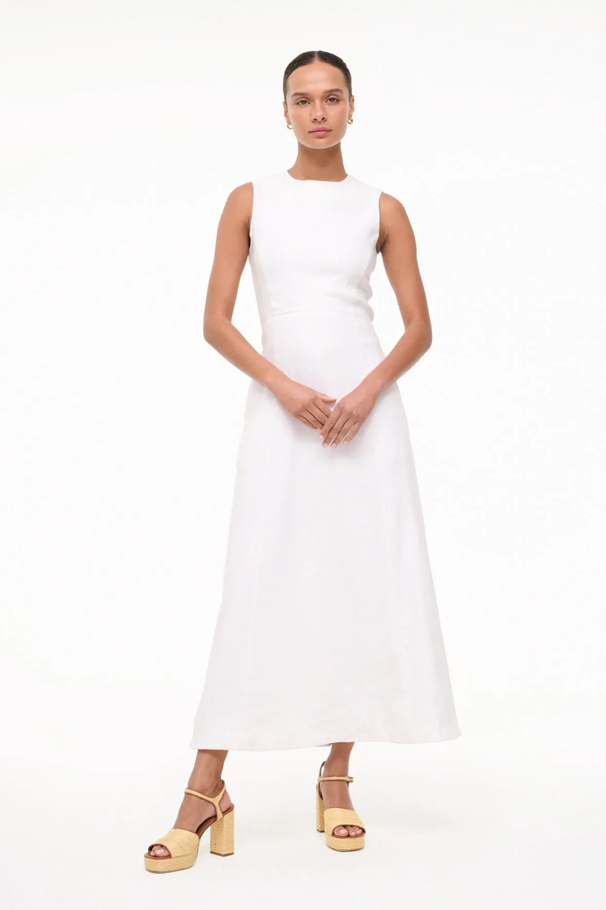 MARTINE LINEN DRESS | WHITE cool mix