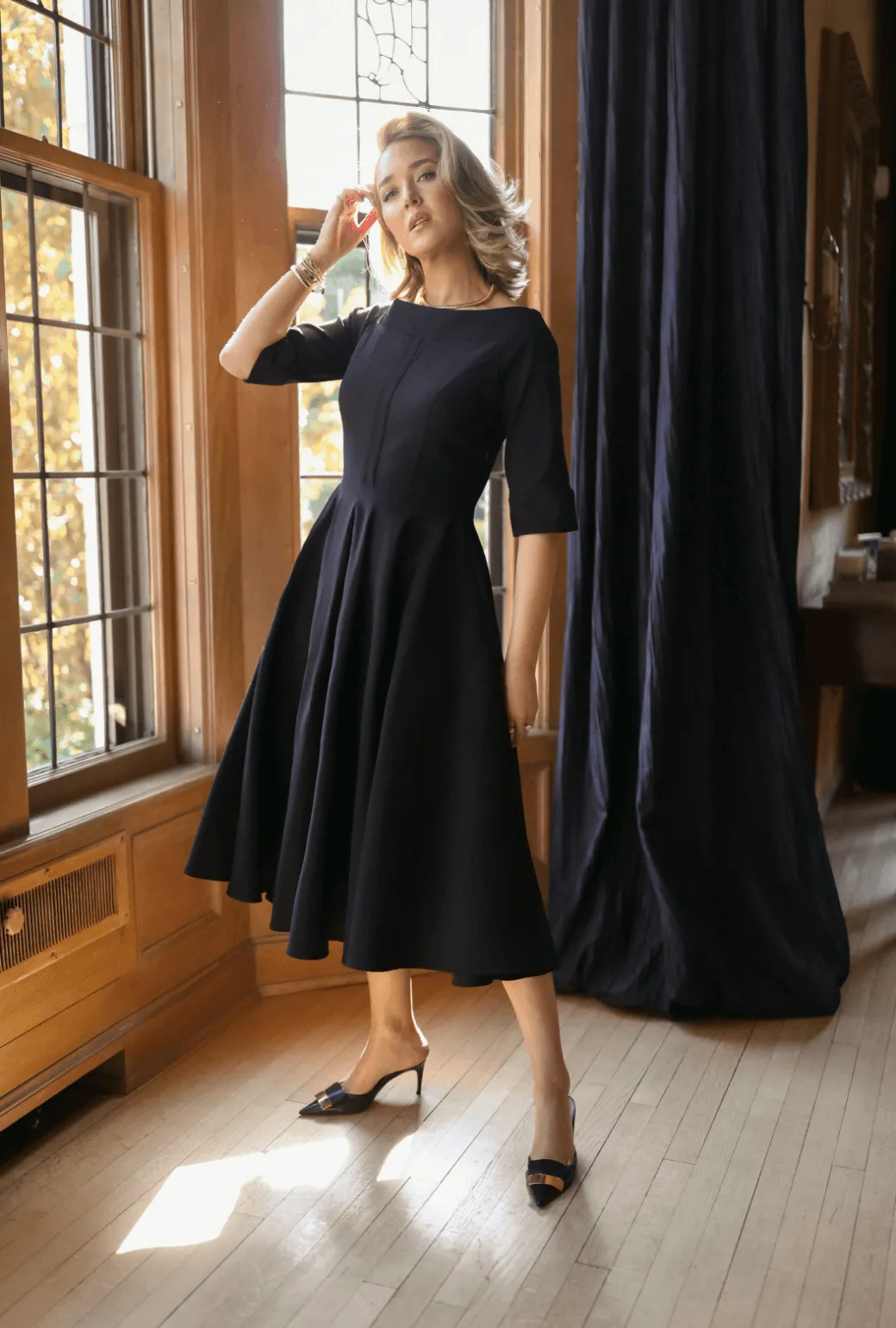 Mary Dress - Black brunch date