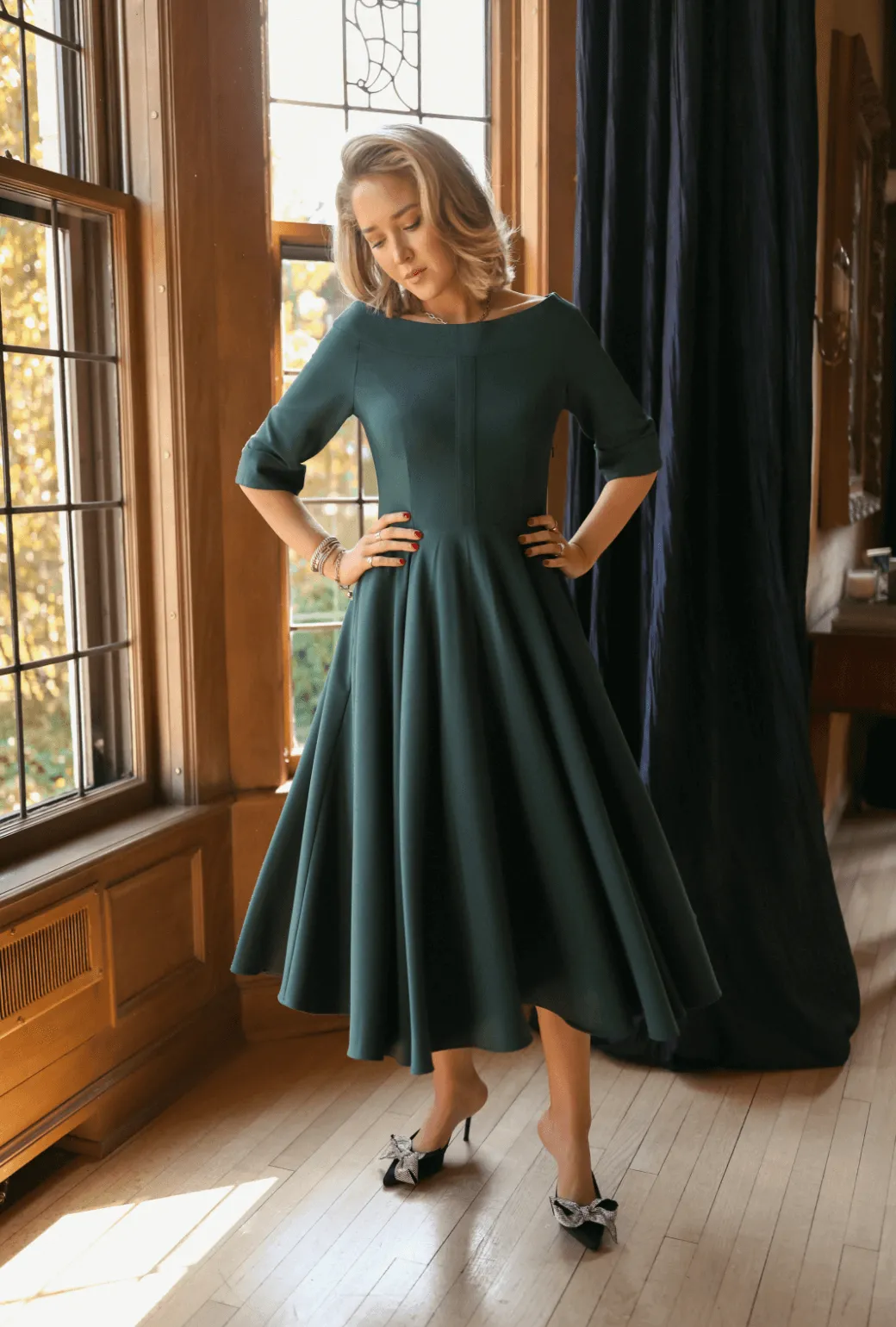 Mary Dress - Forest Crepe airy glam