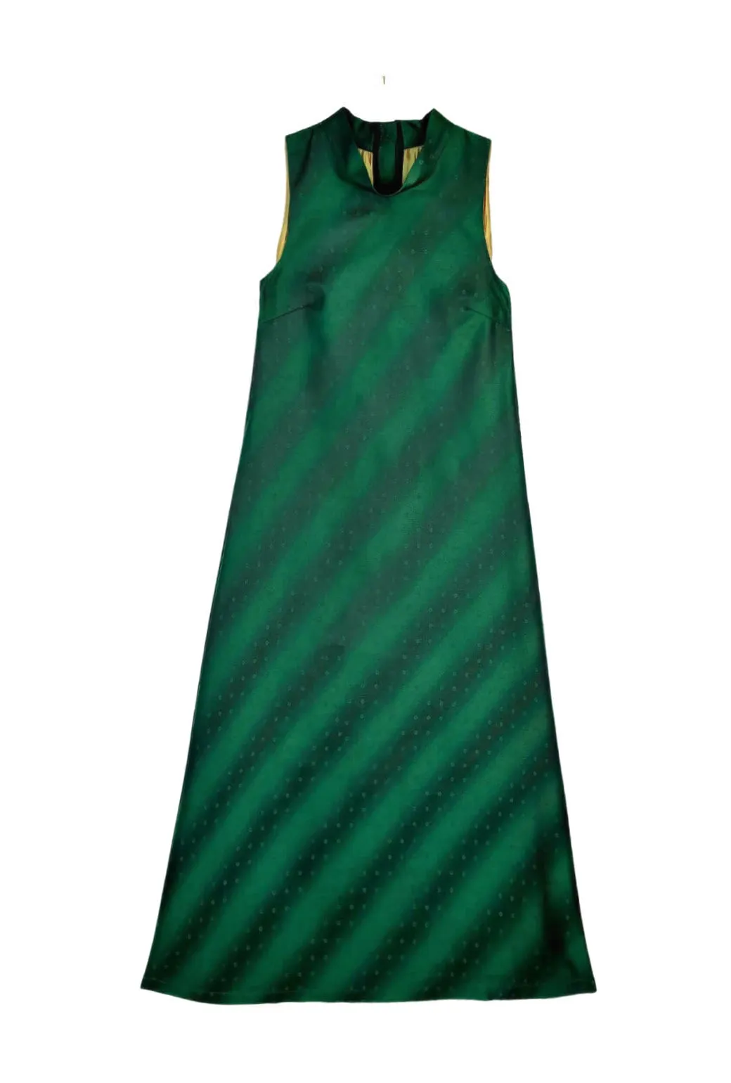 Maxi Mod Dress - Emerald Jacquard garden charm