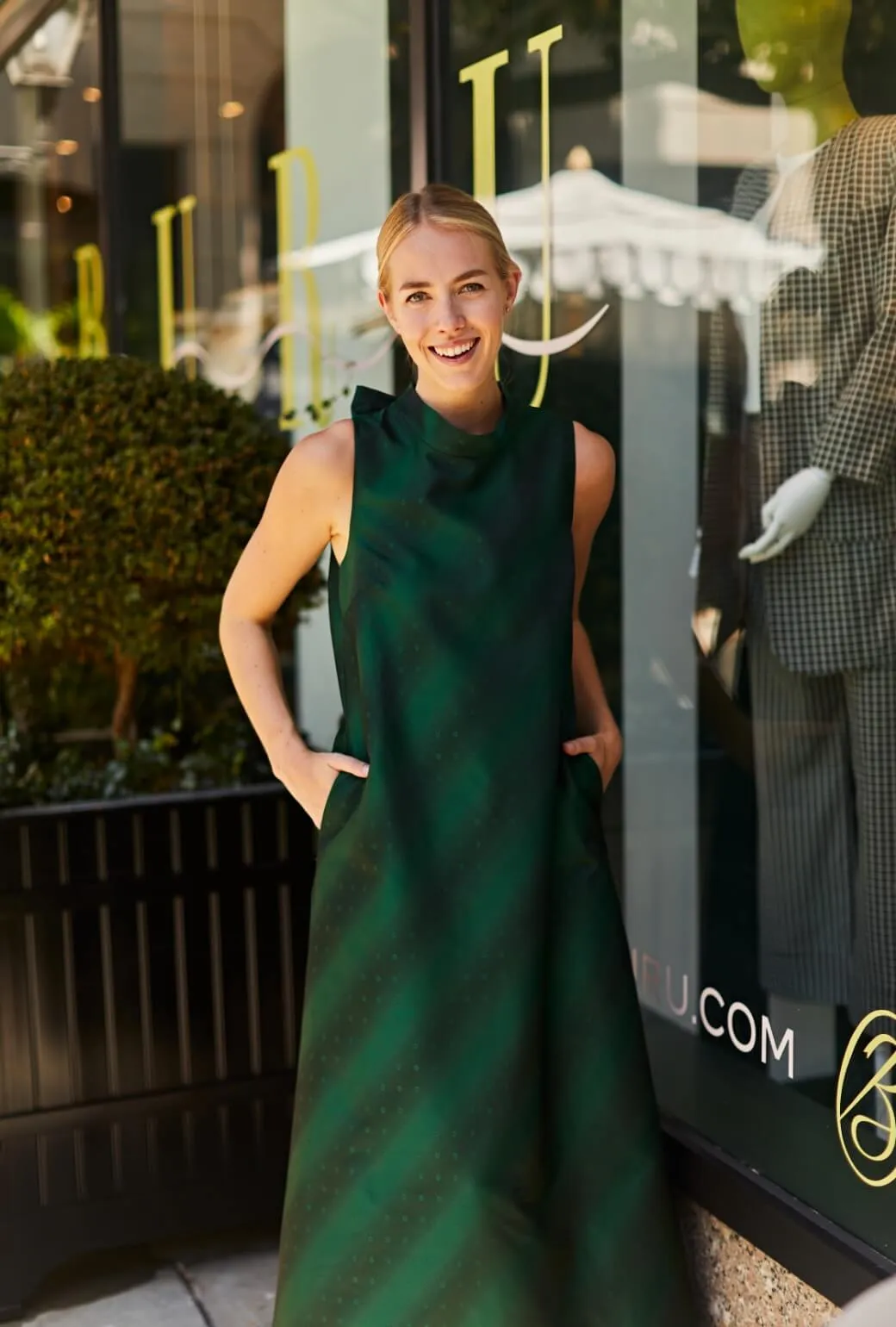 Maxi Mod Dress - Emerald Jacquard joyful tone