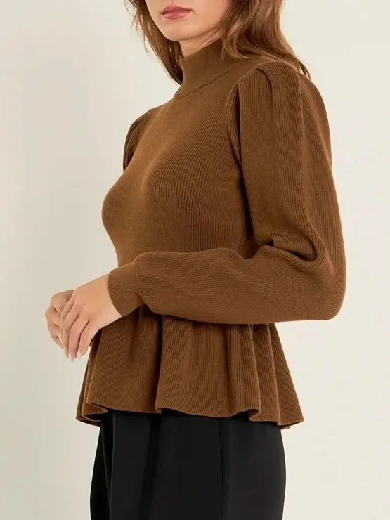 McKenzie Peplum Sweater Sky Blue