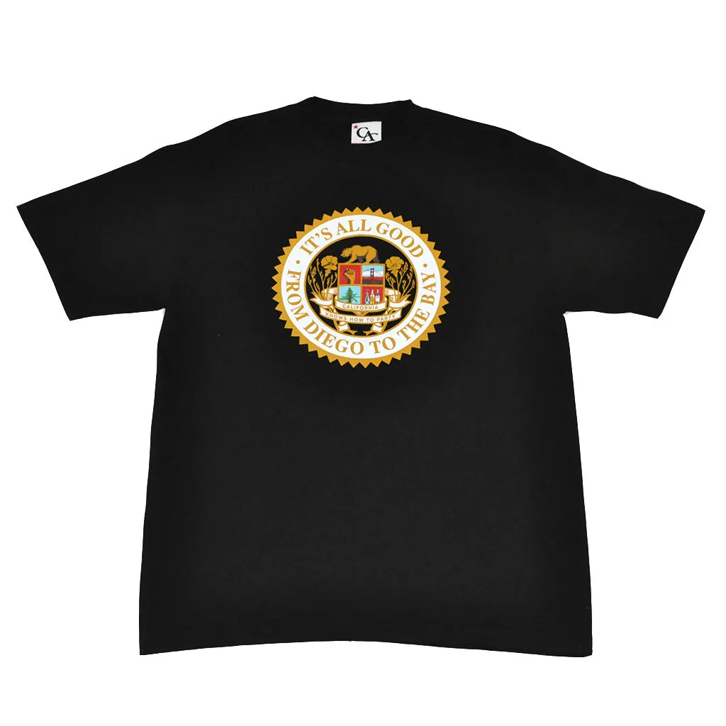 Mens Cali Assembly Seal T-Shirt Black lounge ready