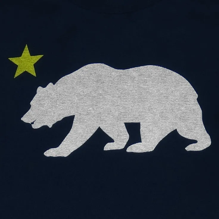 Mens Cali Bear Star T-Shirt Navy midseason pick