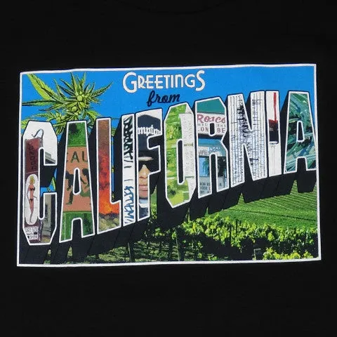 Mens Cali Greetings T-Shirt Black cozy comfort
