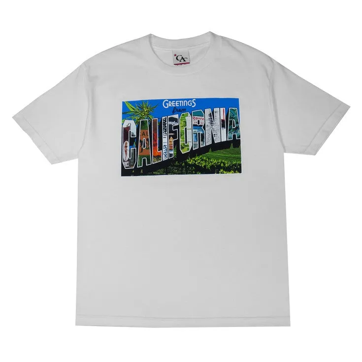 Mens Cali Greetings T-Shirt White party pick