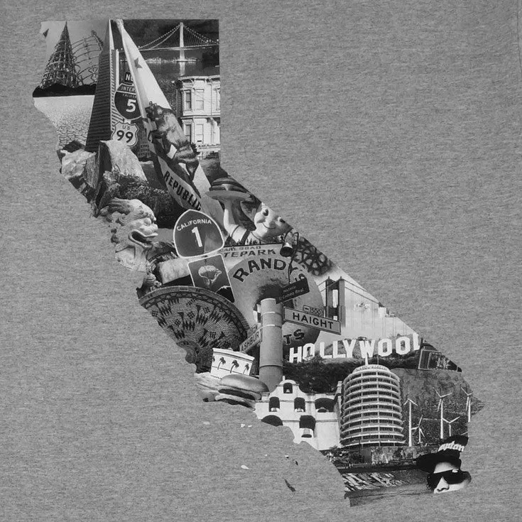 Mens Cali Photo T-Shirt Heather Grey street dream