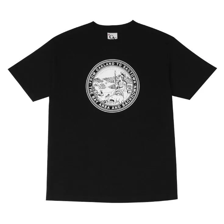 Mens Cali State Seal T-Shirt Black be comfy