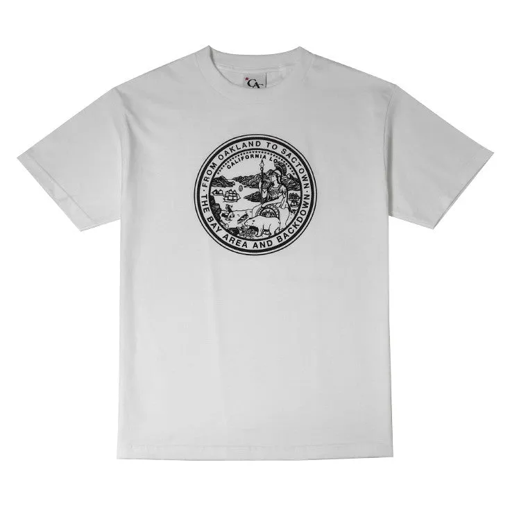 Mens Cali State Seal T-Shirt White cool tone