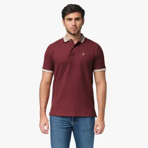 Men's Contrast Neck Lines Detail Polo Shirt neat cut