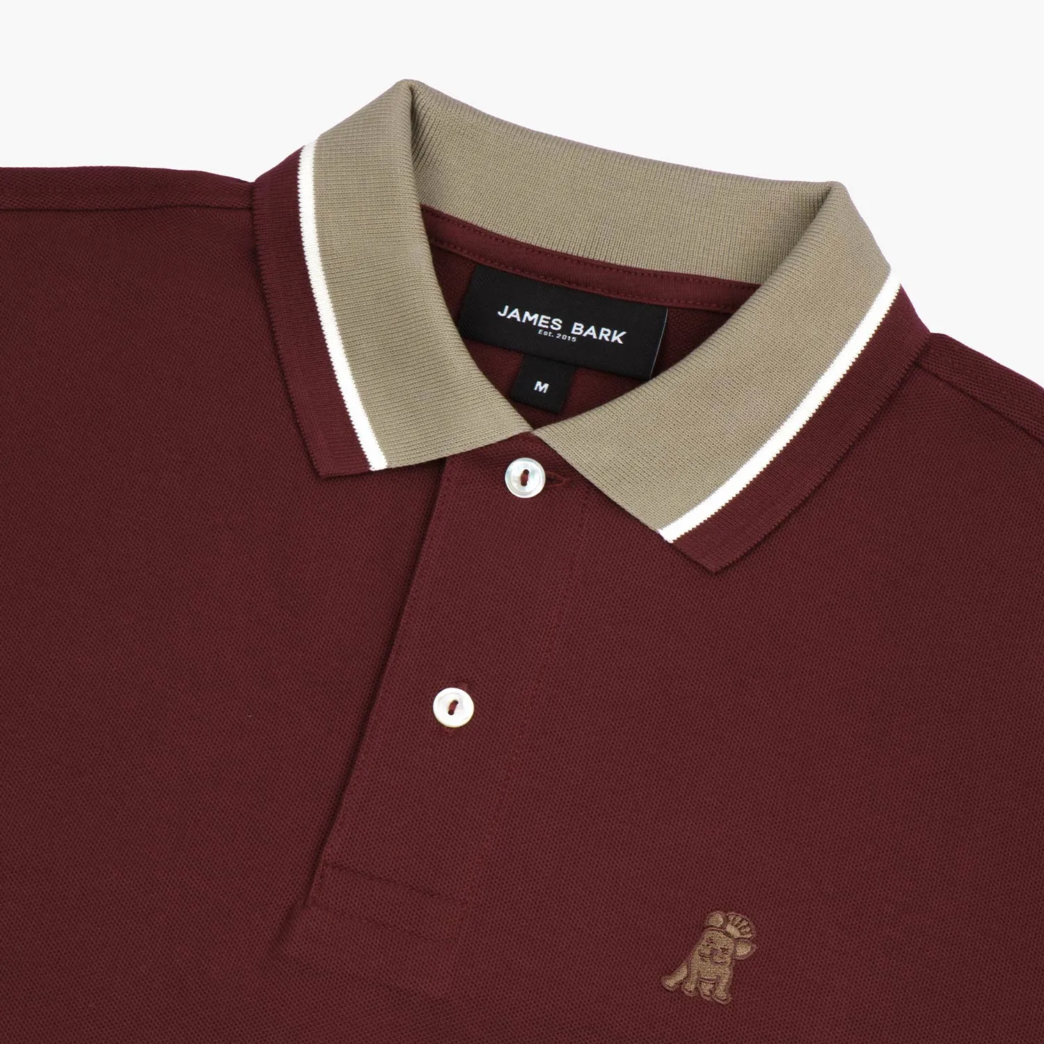 Men's Contrast Neck Lines Detail Polo Shirt identity piece