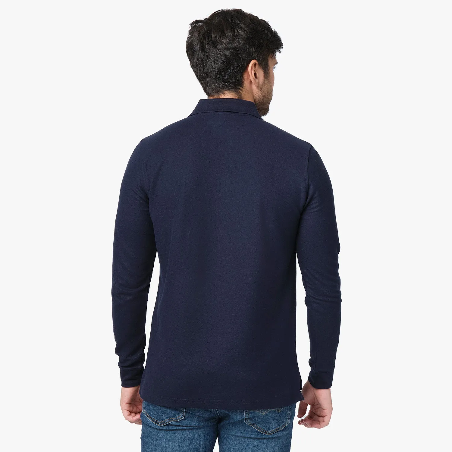 Men's Long Sleeve Polo Shirt preppy look