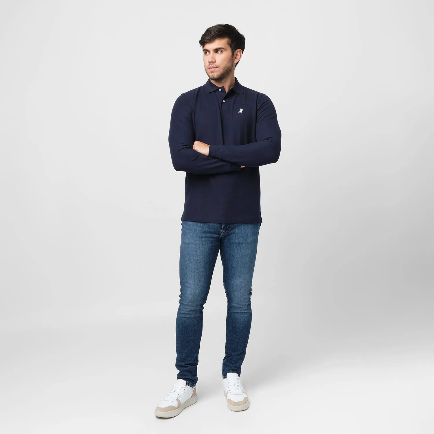 Men's Long Sleeve Polo Shirt aura build
