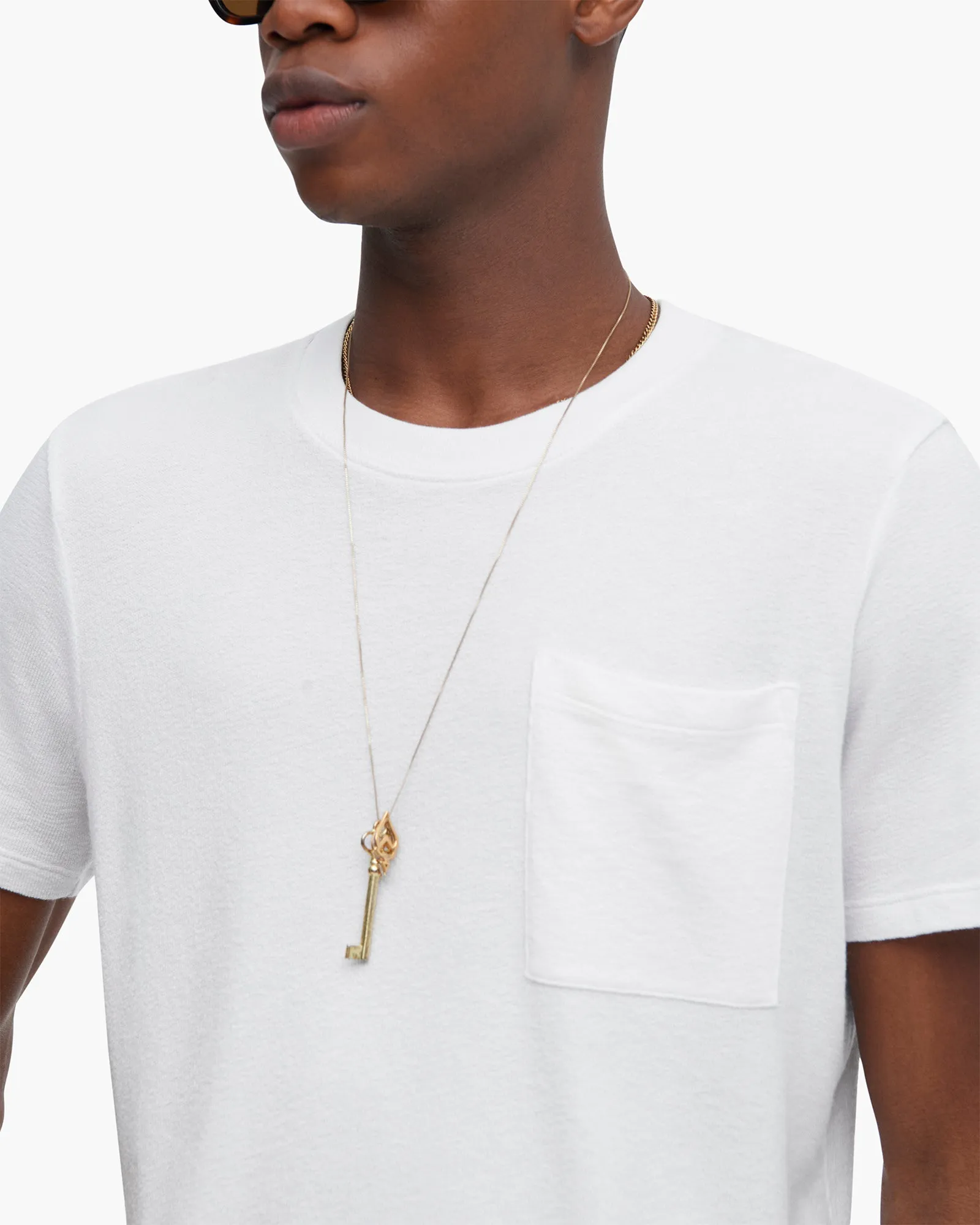Men's Loop Front Jersey Oversized Pocket Tee - White night chill