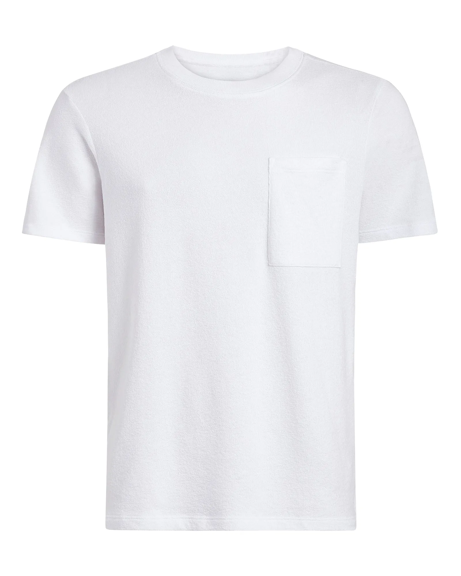 Men's Loop Front Jersey Oversized Pocket Tee - White clean lines