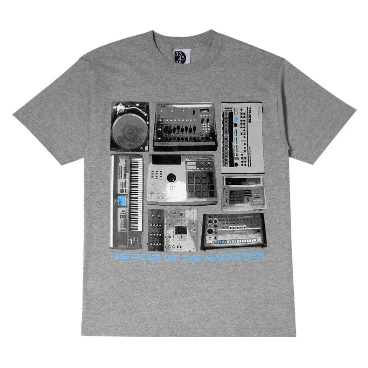 Mens Ongaku Beat Machines T-Shirt Heather Grey subtle edge
