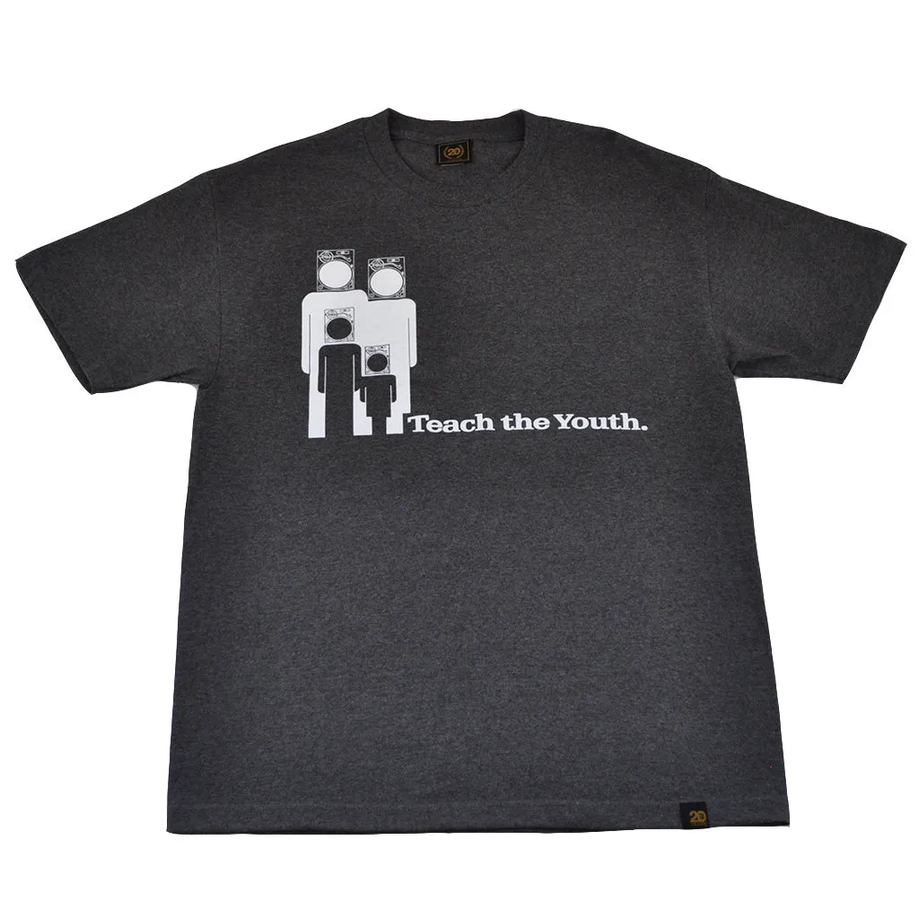 Mens Ongaku Teach Youth T-Shirt Charcoal body free