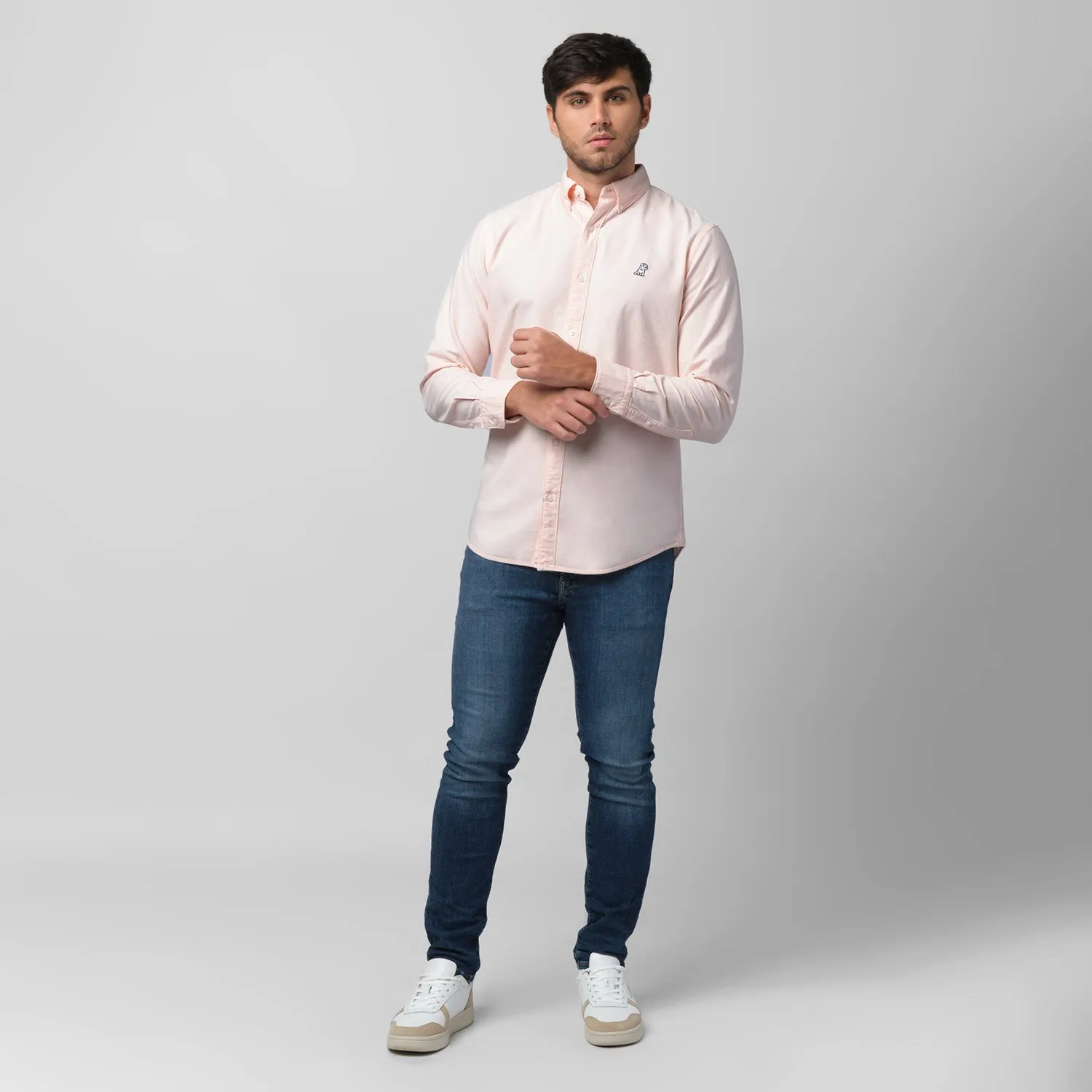 Men's Oxford Button Down Shirt body contour