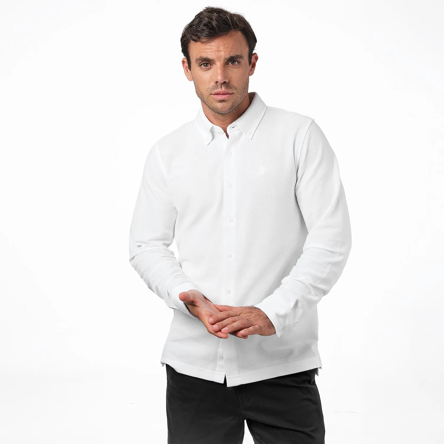 Men's Pique Button Down Shirt spring layer