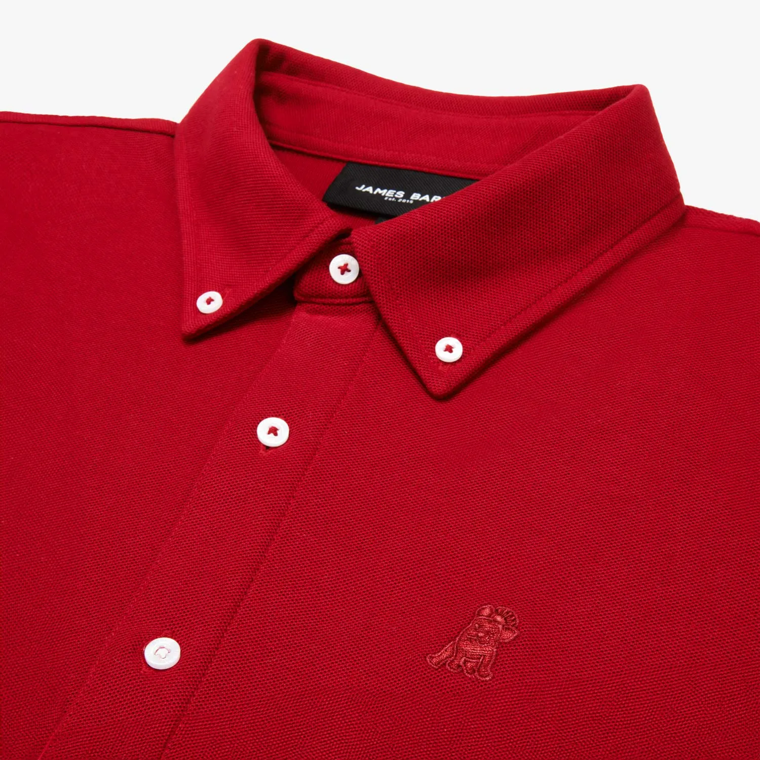 Men's Pique Button Down Shirt bold silhouette
