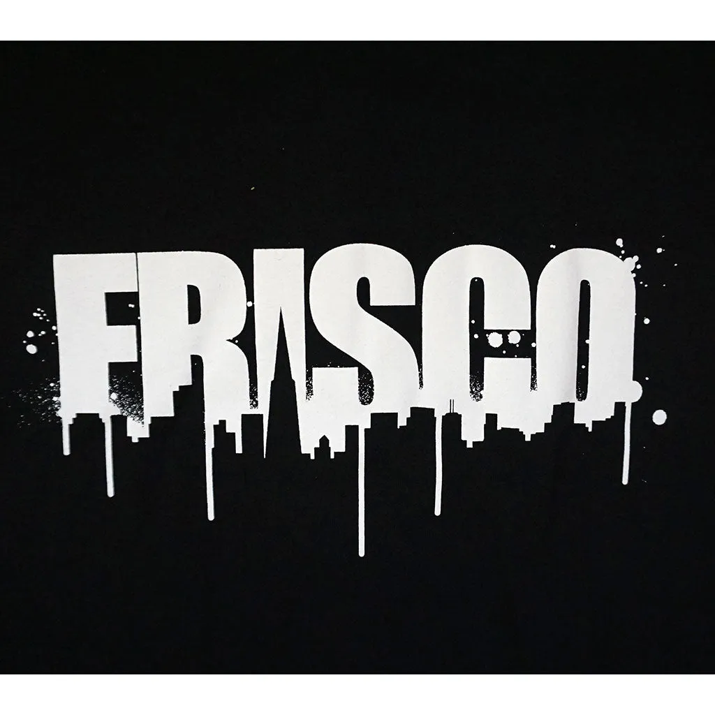 Mens SFCA Frisco Drips T-Shirt, Black with White fit mood