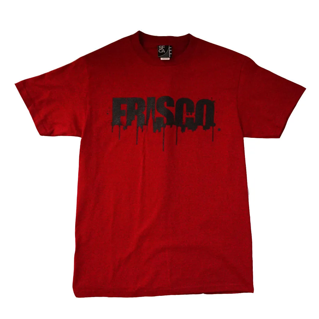 Mens SFCA Frisco Drips T-Shirt, Red with Black weekend look