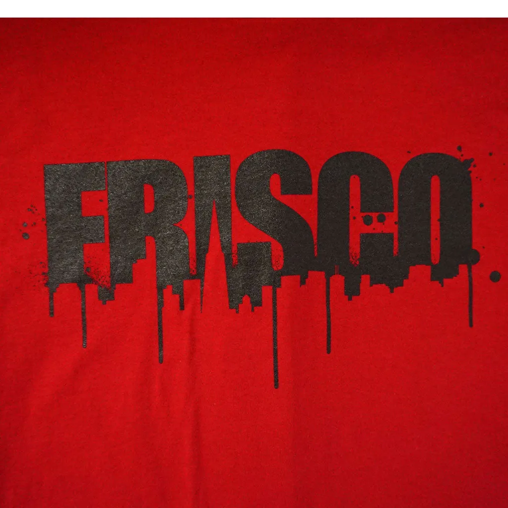 Mens SFCA Frisco Drips T-Shirt, Red with Black easy outfit