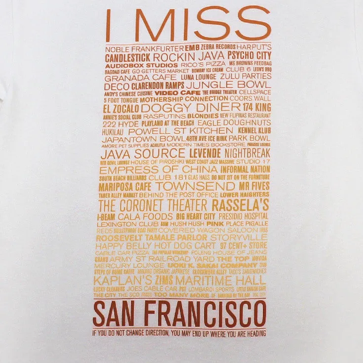 Mens SFCA I Miss The Old SF T-Shirt White loose vibe