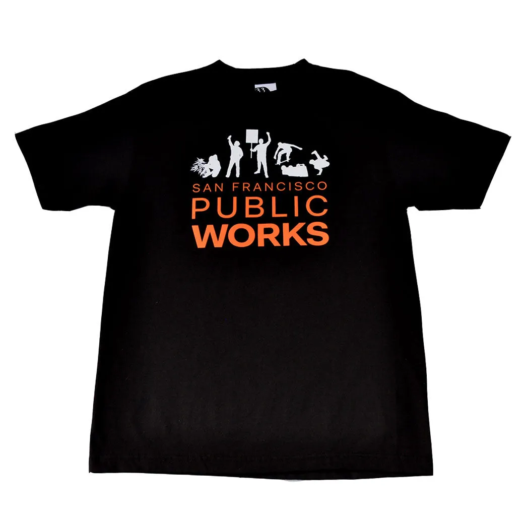 Mens SFCA Public Works T-Shirt Black cozy edge