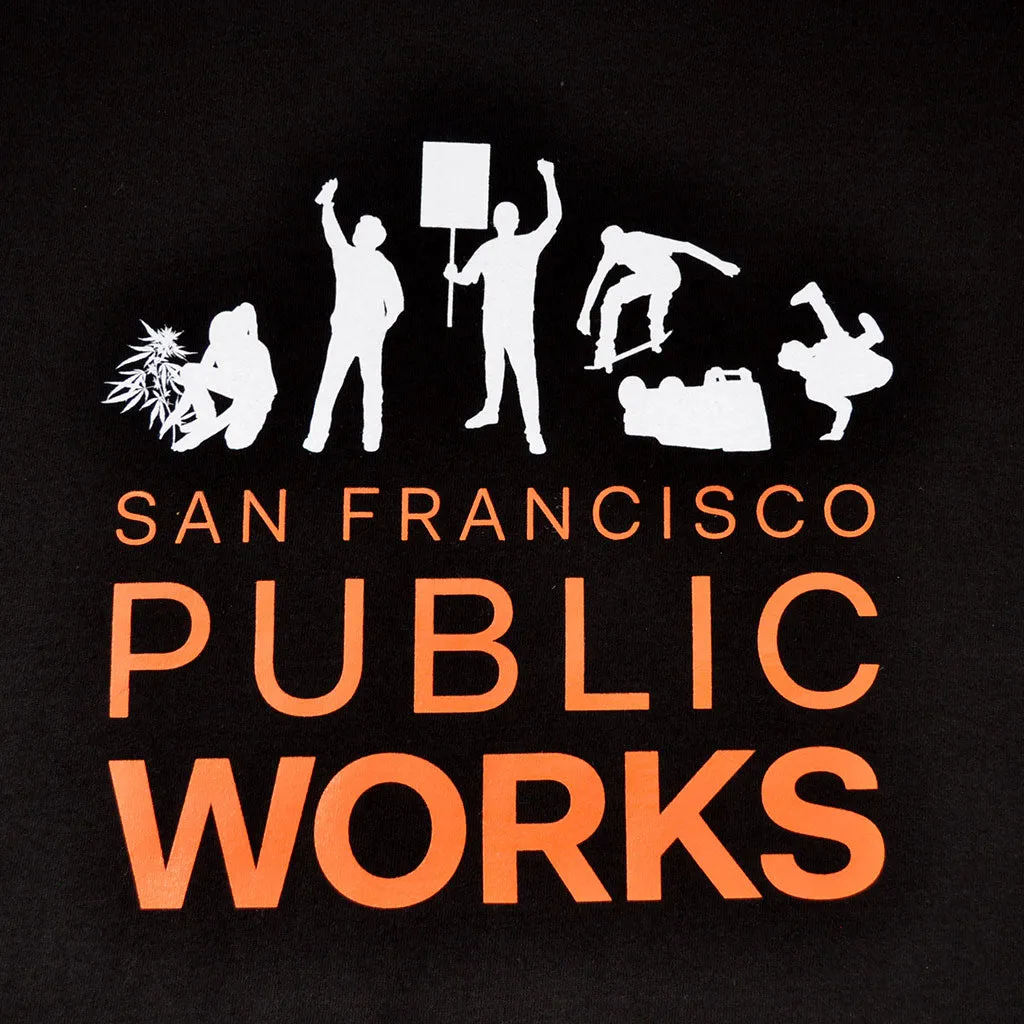 Mens SFCA Public Works T-Shirt Black creative edge