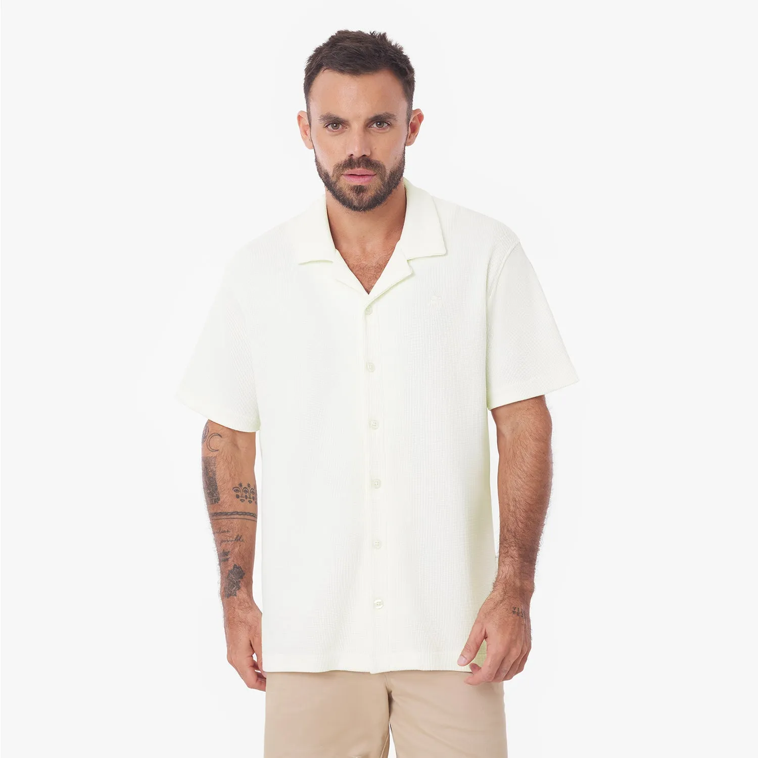 Men's Short Sleeves Waffle Shirt autumn pick
